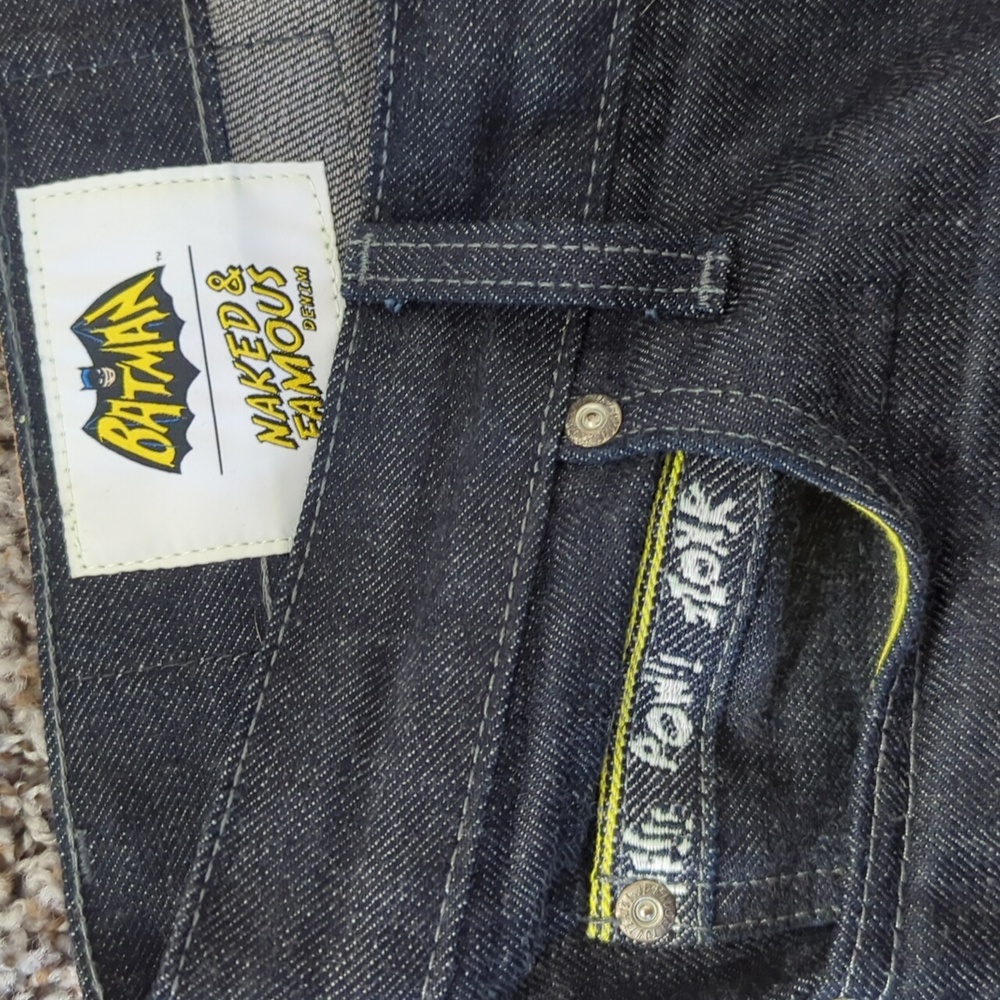 Rare Naked & Famous Super Guy Batman Jeans - Picture 2 of 10